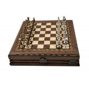 Шахматы "Средневековая Европа мини" орех антик