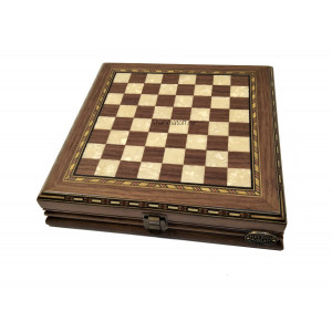 Шахматы "Средневековая Европа мини" орех антик