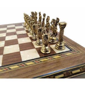 Шахматы "Средневековая Европа мини" орех антик