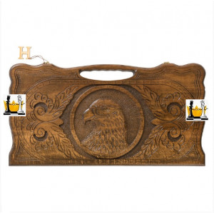 Нарды резные «Орел» с ручкой 60, Haleyan