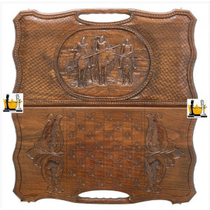 Нарды резные «Три богатыря», с ручкой, Haleyan