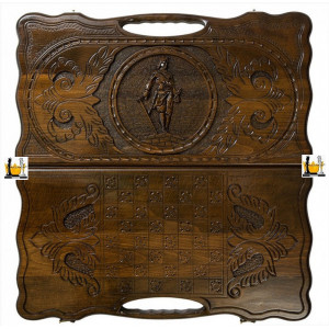 Нарды резные «Петр 1» с ручкой, Haleyan