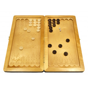 Нарды кожаные Питон Золотой гравировка средние
