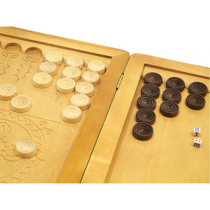 Нарды кожаные Питон Золотой гравировка средние