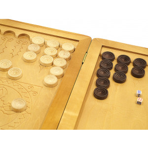 Нарды кожаные Питон гравировка cредние