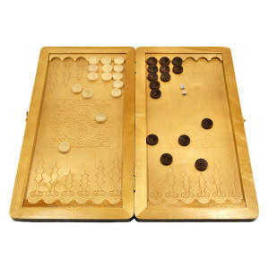 Нарды кожаные Питон гравировка cредние