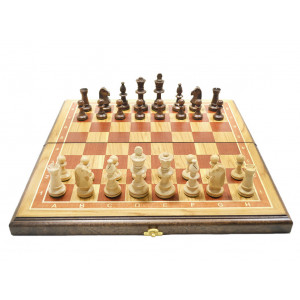 Шахматы Эксперт махагони-дуб 45 см.