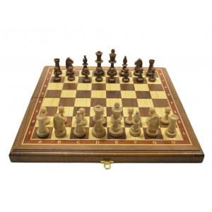 Шахматы Эксперт в доске маркетри орех 45 см.