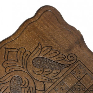 Нарды резные "Герб РФ 2" с ручкой 60, Haleyan