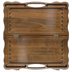 Нарды резные "Герб РФ 2" с ручкой 60, Haleyan