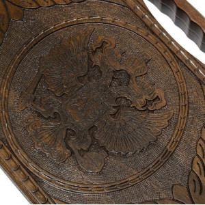 Нарды резные "Герб РФ 2" с ручкой 60, Haleyan