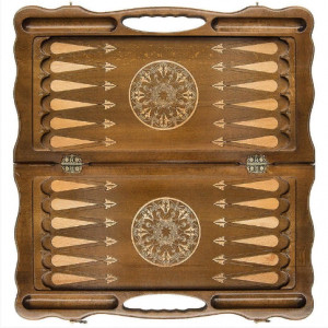 Шахматы + нарды резные "Антемион" 60 с ручкой, Haleyan