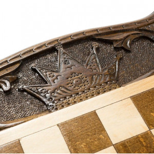 Шахматы + нарды резные "Корона" 50, Haleyan