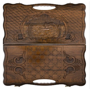 Нарды резные "Рыбак" 50, Haleyan