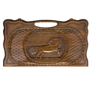 Нарды резные "Лошадь" с ручкой 60, Haleyan