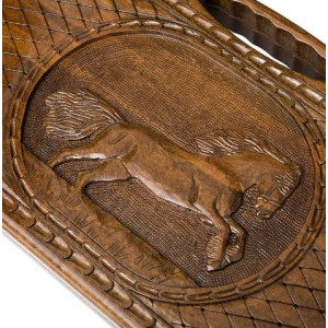 Нарды резные "Лошадь" с ручкой 60, Haleyan