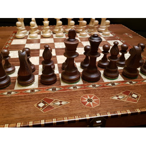 Шахматы - нарды "Гранд 60 см" орех антик