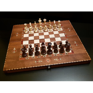 Шахматы - нарды "Гранд 60 см" орех антик