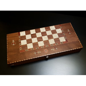 Шахматы - нарды "Гранд 60 см" орех антик