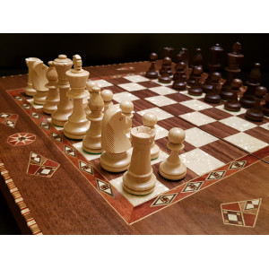 Шахматы - нарды "Гранд 60 см" орех антик
