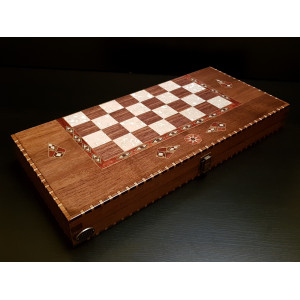 Шахматы - нарды "Гранд 60 см" орех антик