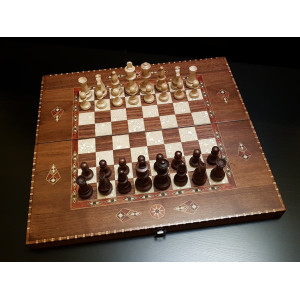 Шахматы - нарды "Гранд 60 см" орех антик