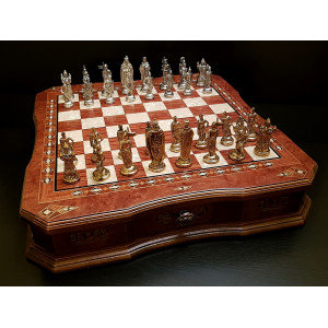 Шахматы "Сражение" роза антик