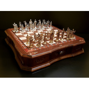 Шахматы "Сражение" орех антик
