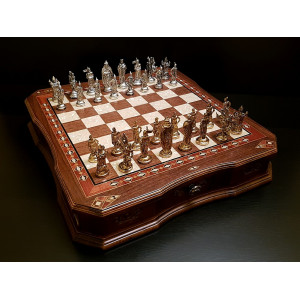Шахматы "Сражение" орех антик