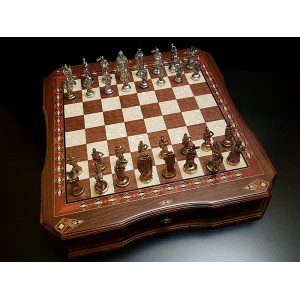 Шахматы "Сражение" орех антик