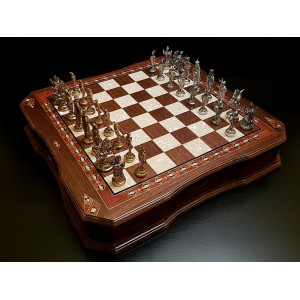 Шахматы "Сражение" орех антик