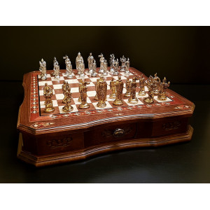 Шахматы "Сражение" орех антик