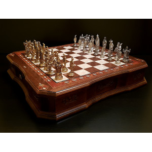 Шахматы "Сражение" орех антик