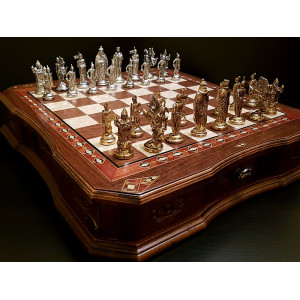 Шахматы "Сражение" орех антик