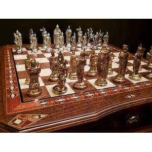 Шахматы "Сражение" орех антик
