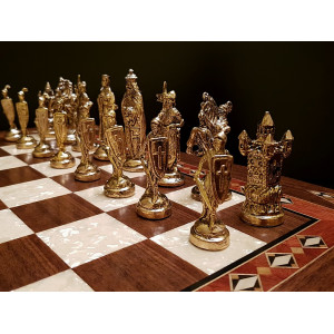Шахматы "Сражение" орех антик