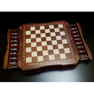 Шахматы "Сражение" орех антик