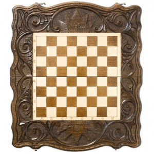 Шахматы + нарды резные "Корона" 40, Haleyan