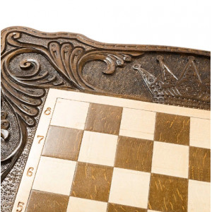 Шахматы + нарды резные "Корона" 60, Haleyan