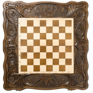 Шахматы + нарды резные "Корона" 60, Haleyan