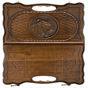 Нарды резные "Тигр" с ручкой 30, Haleyan