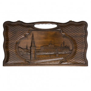 Нарды резные "Кремль" с ручкой 60, Haleyan