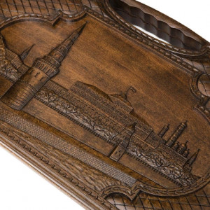 Нарды резные "Кремль" с ручкой 60, Haleyan