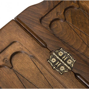 Нарды резные "Охота на медведя" с ручкой 60, Haleyan