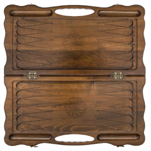 Нарды резные "Охота на медведя" с ручкой 60, Haleyan