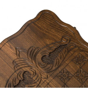 Нарды резные "Охота на медведя" с ручкой 60, Haleyan