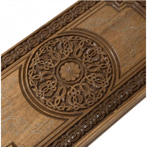 Нарды резные "Армянский узор" с серебром 60 орех, Haleyan