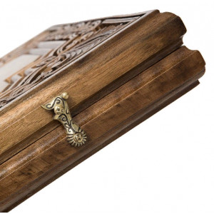 Нарды резные "Армянский узор" с серебром 60 орех, Haleyan