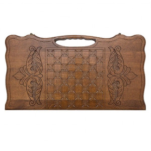 Нарды резные "Самсон и лев" с ручкой 60, Haleyan