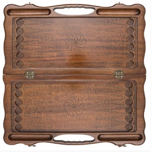 Нарды резные "Самсон и лев" с ручкой 60, Haleyan